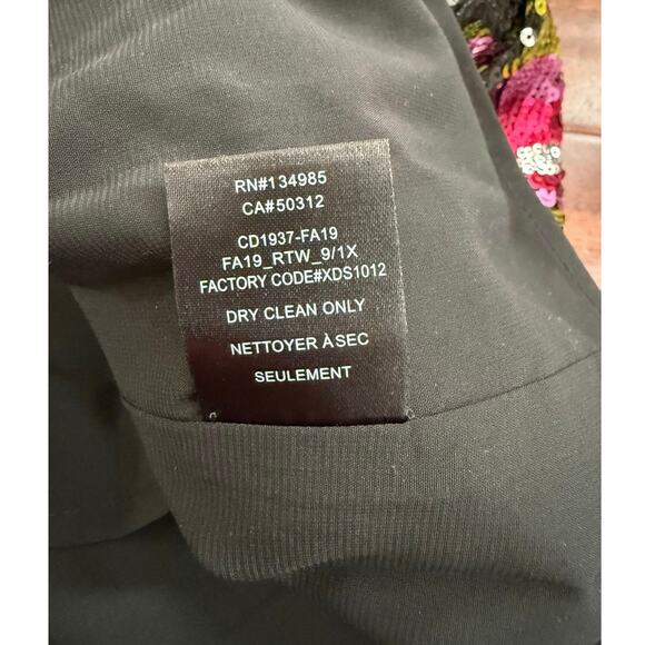 For Love & Lemons NWT Black Pink Sequin San Junipero Floral Mini Dress Medium - Picture 13 of 15